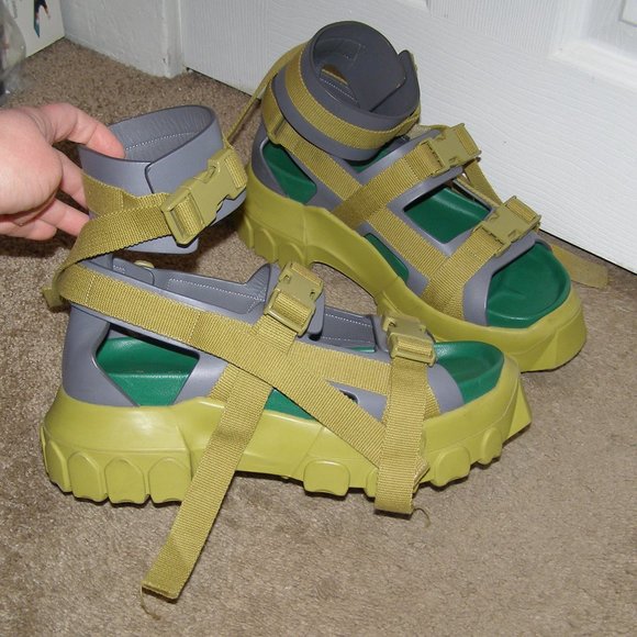 SUPER RARE! size 38 Rick Owens Tractor Sandals WOMENS 8US Platform Chunk… - Picture 4 of 13